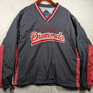 Vintage Holloway Windbreaker Jacket Size LARGE California Diamonds Red/Black **